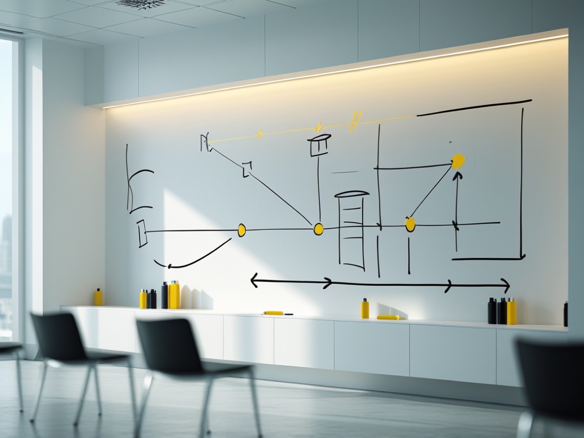 Whiteboard mit Architektur-Skizze in einem Besprechungsraum